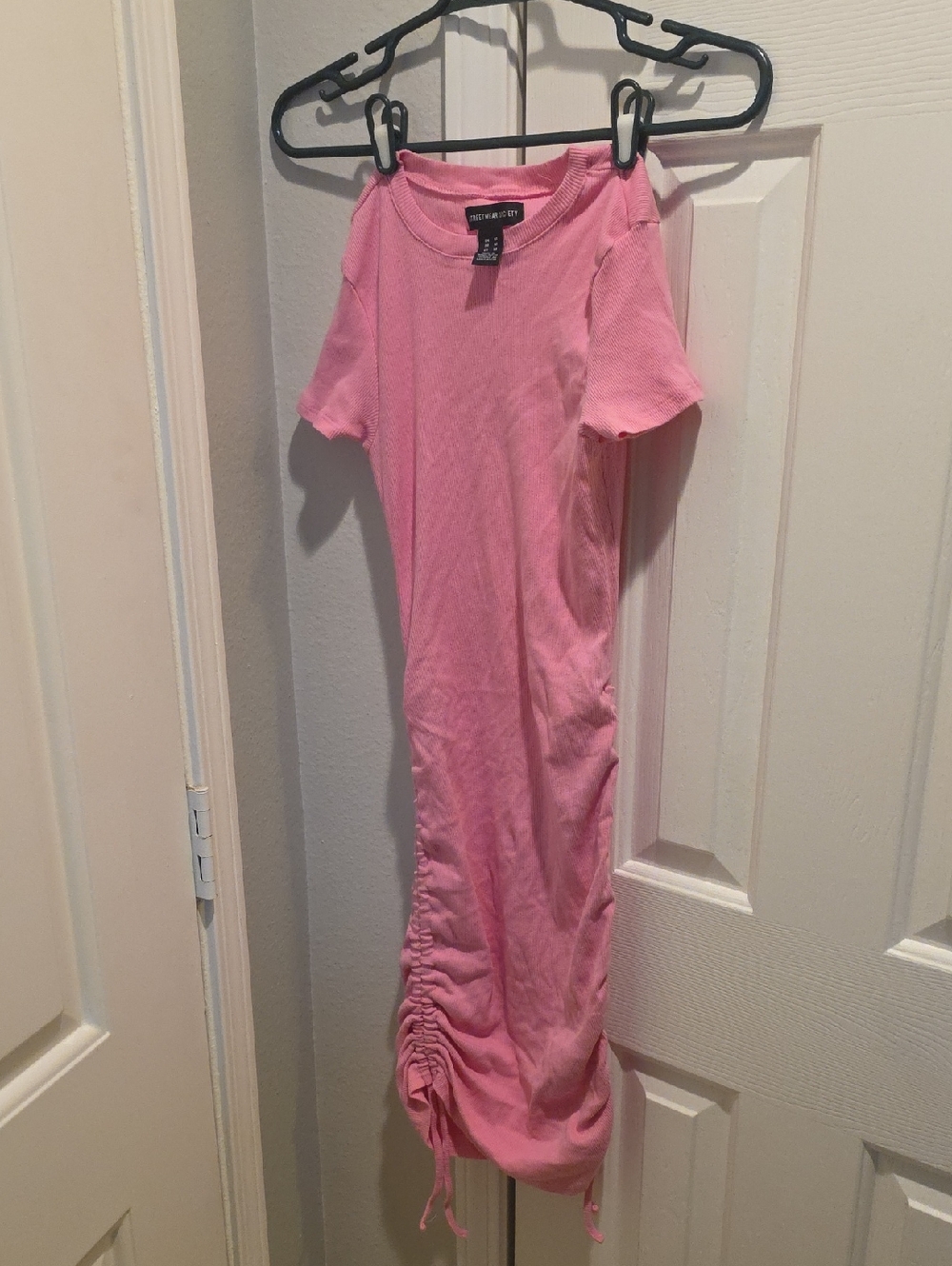 Streetwear Society Pink Mini Dress with Side Ruching